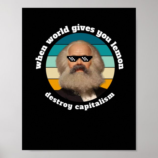 Affiche Funny Capitalisme Karl Marx Sticker (Devant)