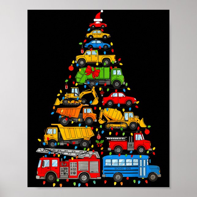 Affiche Funny Car Christmas Tree Xmas Light Boys Kids Todd (Devant)