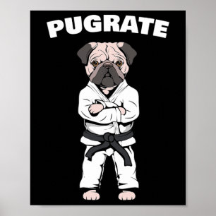Affiche Funny Carlin mignon Karate Black Belt Martial Art