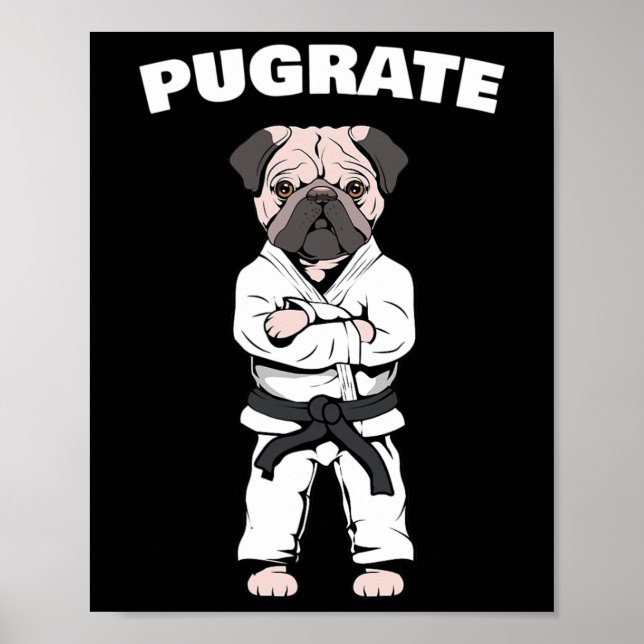 Affiche Funny Carlin mignon Karate Black Belt Martial Art  (Devant)