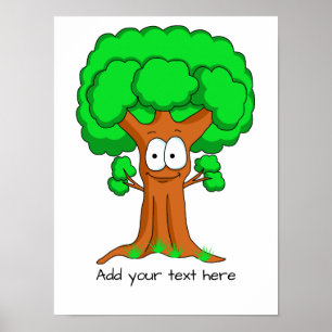 Affiche Funny Cartoon Tree personnalisé