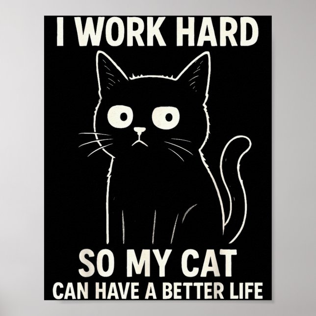 Affiche Funny Cat Graphic Tee Men Women Coworker Meme Humo (Devant)
