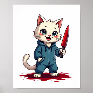 Affiche Funny Cat Horror Movies Cute Halloween For Cat Kit