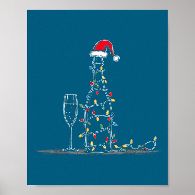 Affiche Funny Champagne Christmas Graphics Lights Lover Dr (Devant)