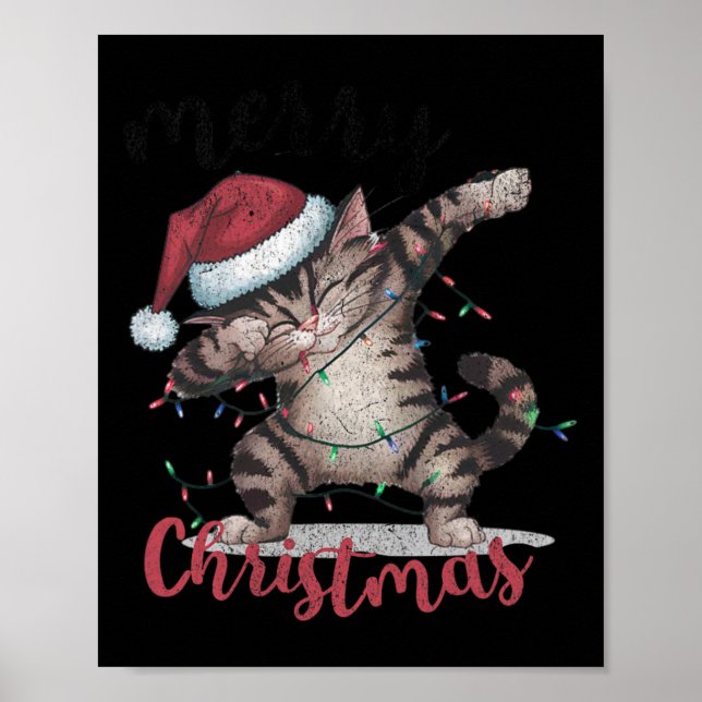 Affiche Funny Chat noir Halloween Funny Noël (Devant)