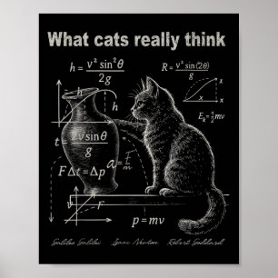 Affiche Funny Chat Physique Humour Design Ce que les chats