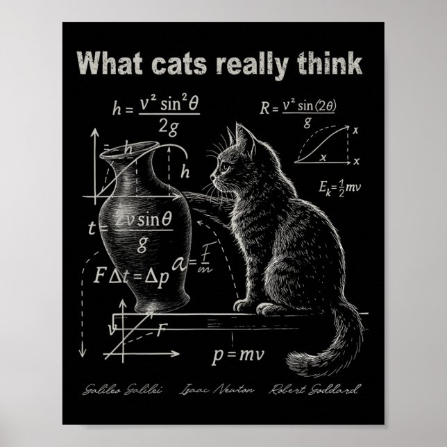 Affiche Funny Chat Physique Humour Design Ce que les chats (Devant)