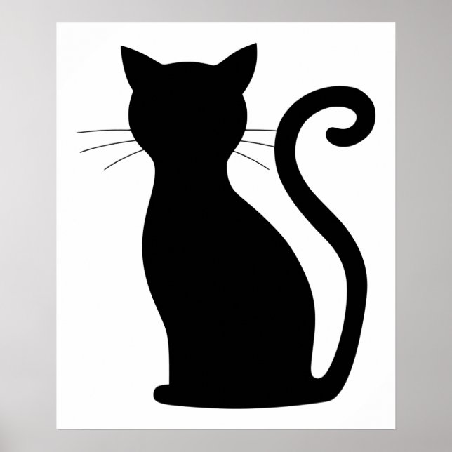 Affiche Funny Chat Silhouette (Devant)