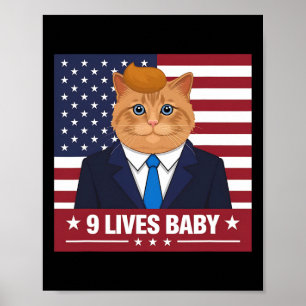 Affiche Funny Chat Trump 9 Lives Baby Funny Vote For Trump