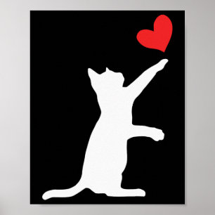 Affiche Funny Chat Valentine Cute Coeur Amoureux des chats