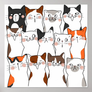 Affiche Funny Chats Kawaii