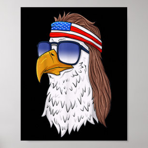 Affiche Funny Chemise American Bald Eagle Mullet 4 juillet