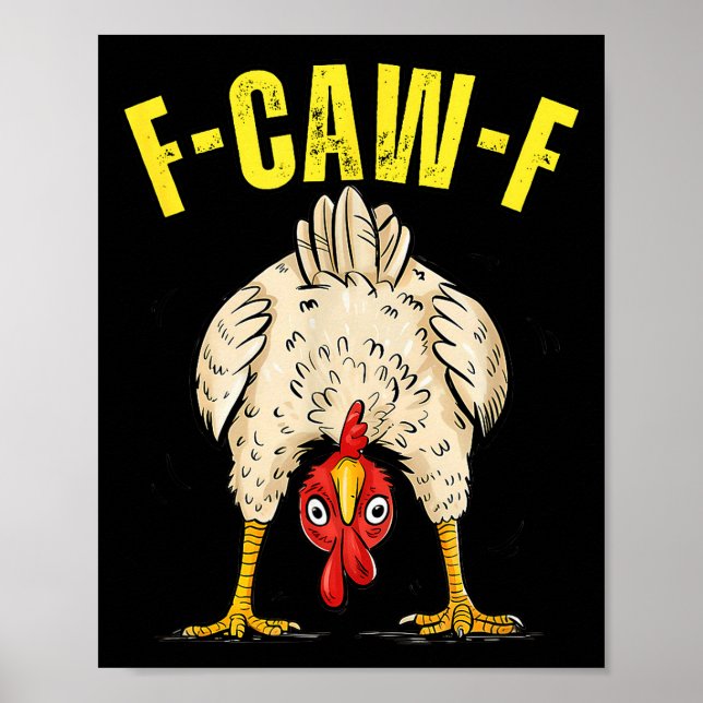 Affiche Funny Chicken Butt F-caw-f Rooster Country Farm He (Devant)