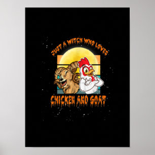 Affiche Funny Chicken et Goat Halloween Costume Poison