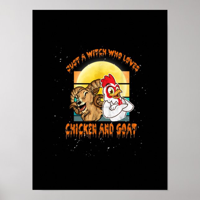 Affiche Funny Chicken et Goat Halloween Costume Poison (Devant)