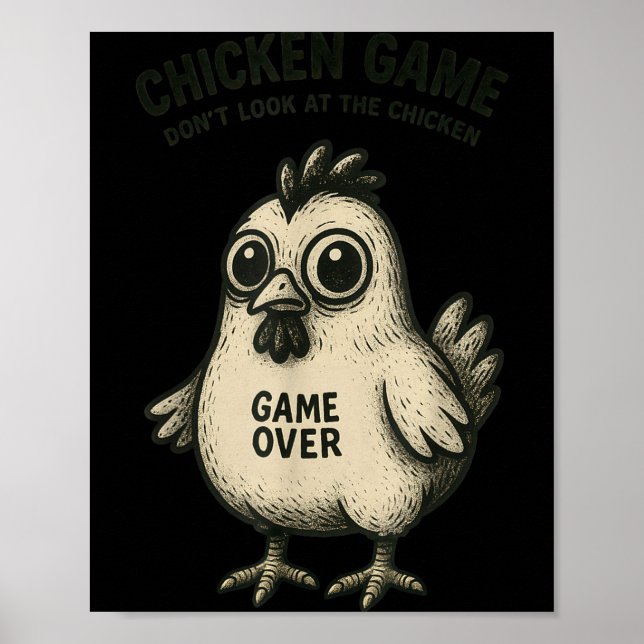 Affiche Funny Chicken Game Graphic Tee Men Women Teens Boy (Devant)