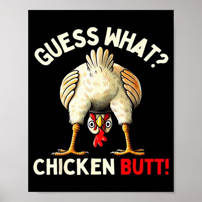 Affiche Funny Chicken Graphic Tee Men Women Kids Chicken B (Devant)