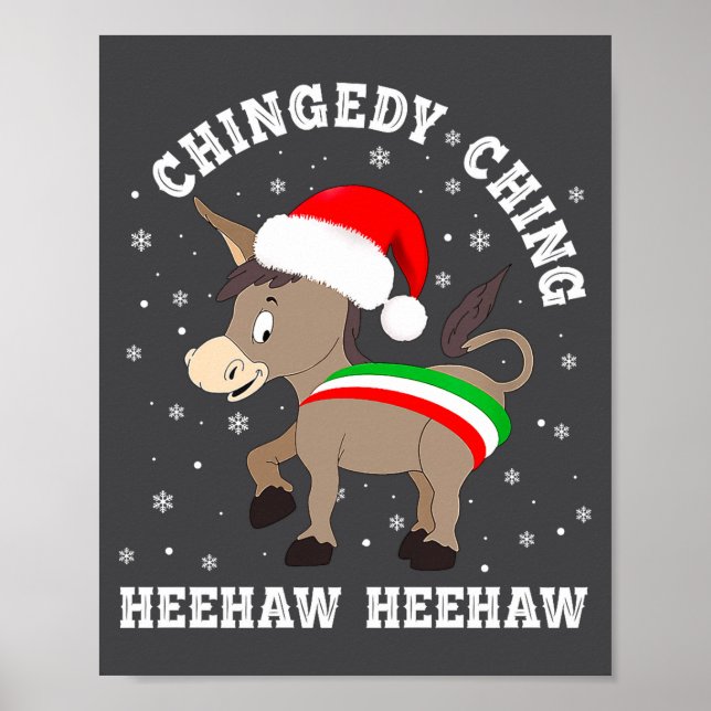 Affiche Funny Chingedy Ching Hee Haw Santa Merry Christmas (Devant)
