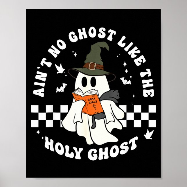 Affiche Funny Christian Ghost With Bible Retro Catholic Cu (Devant)