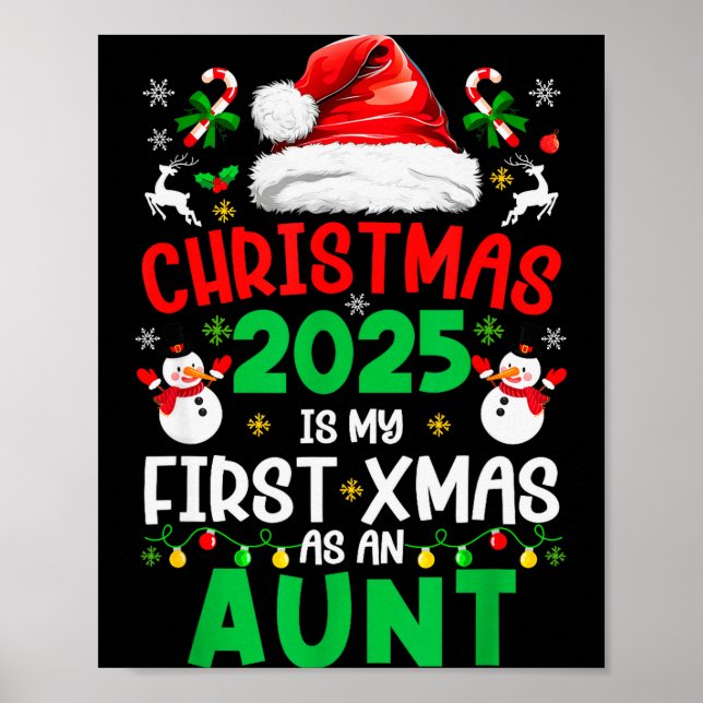 Affiche Funny Christmas 2025 Is My First Xmas As An Aunt F (Devant)