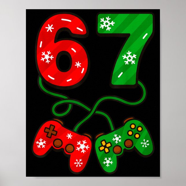 Affiche Funny Christmas 67 Meme Six Seven Video Games Game (Devant)