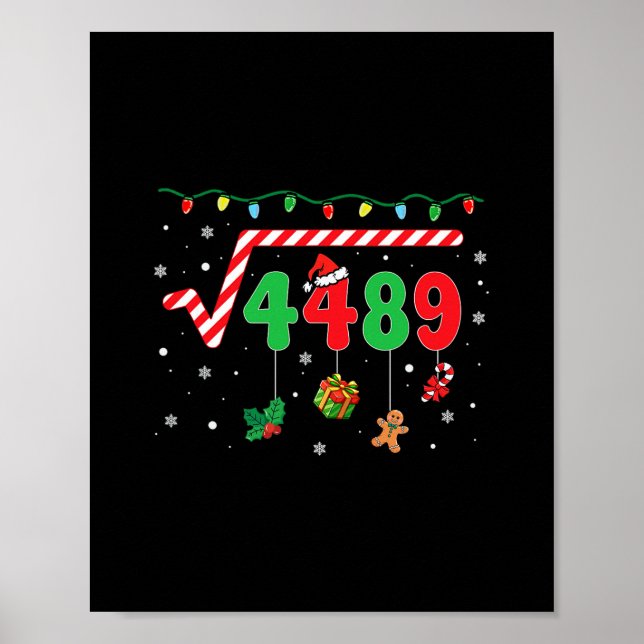 Affiche Funny Christmas 6 7 Math Teacher 67 Meme Square Ro (Devant)