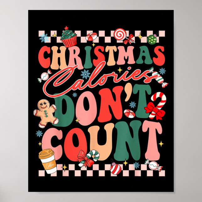 Affiche Funny Christmas Calories Don't Count Xmas Cookie  (Devant)