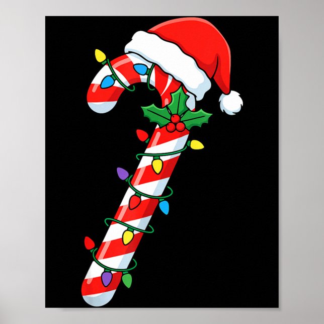 Affiche Funny Christmas Candy Canes Santa Xmas Kids Men Wo (Devant)