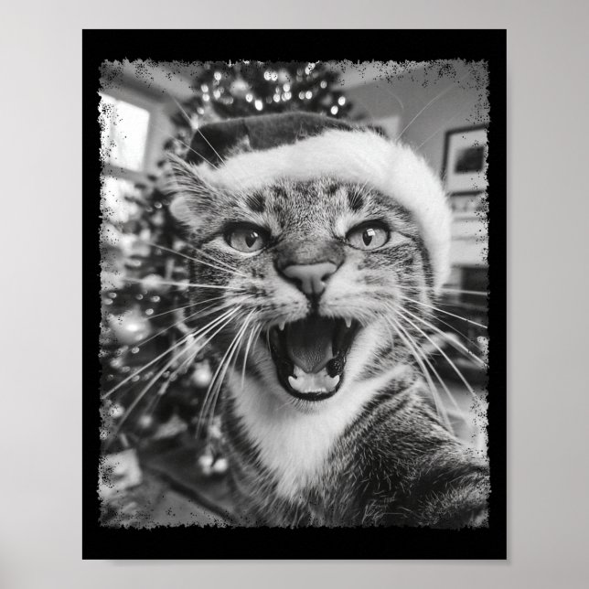 Affiche Funny Christmas Cat Selfie  (Devant)
