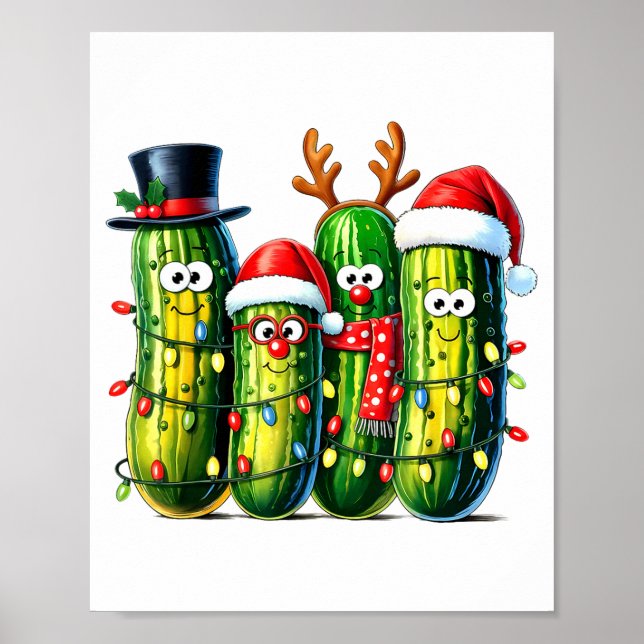 Affiche Funny Christmas Ckles Santa Claus Hat Xmas Lights  (Devant)