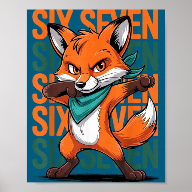 Affiche Funny Christmas Cool Fox Dabbing Xmas Dab Six Seve (Devant)