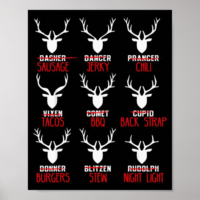 Affiche Funny Christmas Deer Hunters All Of Santa's Reinde (Devant)