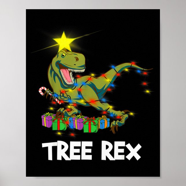 Affiche Funny Christmas Dinosaur Tree Rex Men Women Kids G (Devant)