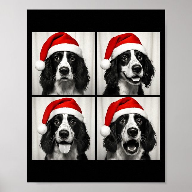 Affiche Funny Christmas English Springer Spaniel Santa Pho (Devant)