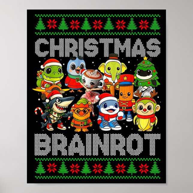 Affiche Funny Christmas Italian Brain Rot Italian Brainrot (Devant)