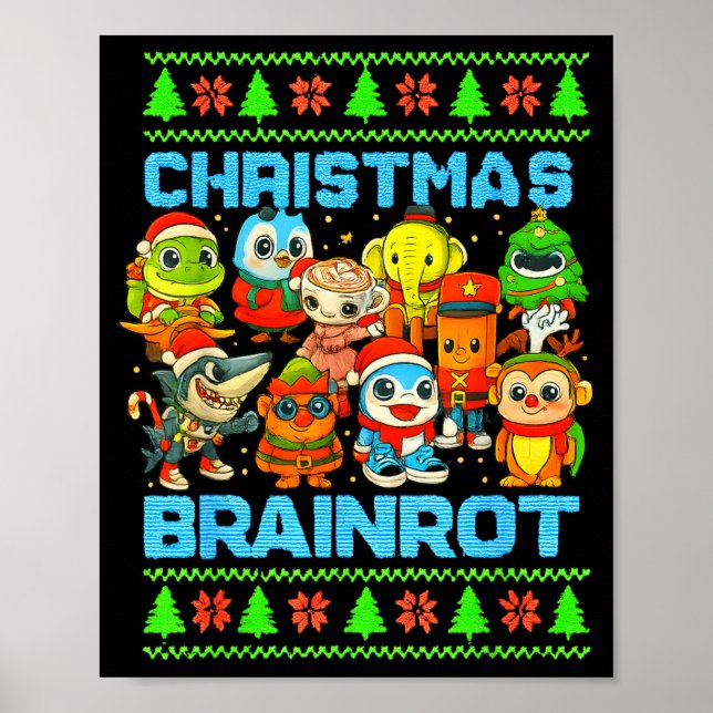 Affiche Funny Christmas Italian Brain Rot Italian Brainrot (Devant)