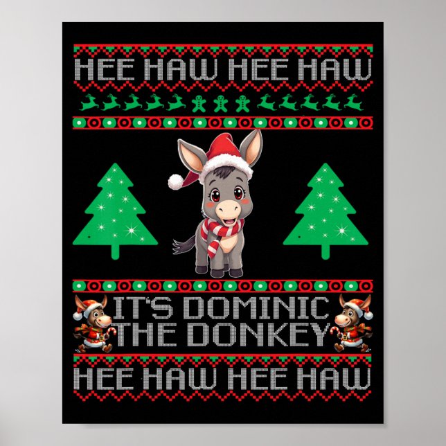 Affiche Funny Christmas Italian Christmas Donkey Dominic T (Devant)