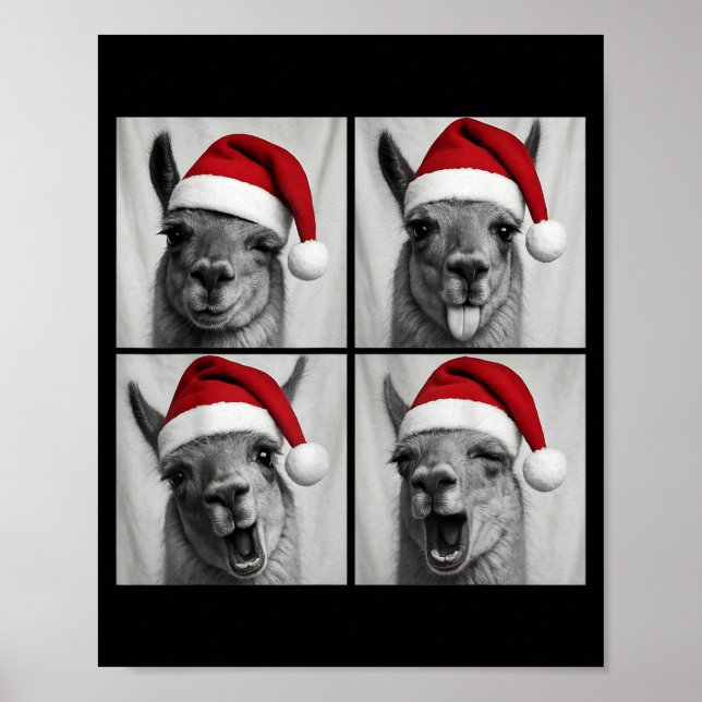 Affiche Funny Christmas Llama Santa Photo Booth  (Devant)