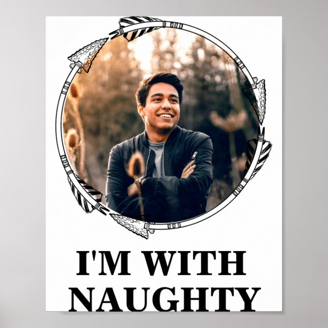 Affiche Funny Christmas Matching Couple Naughty Nice Photo (Devant)