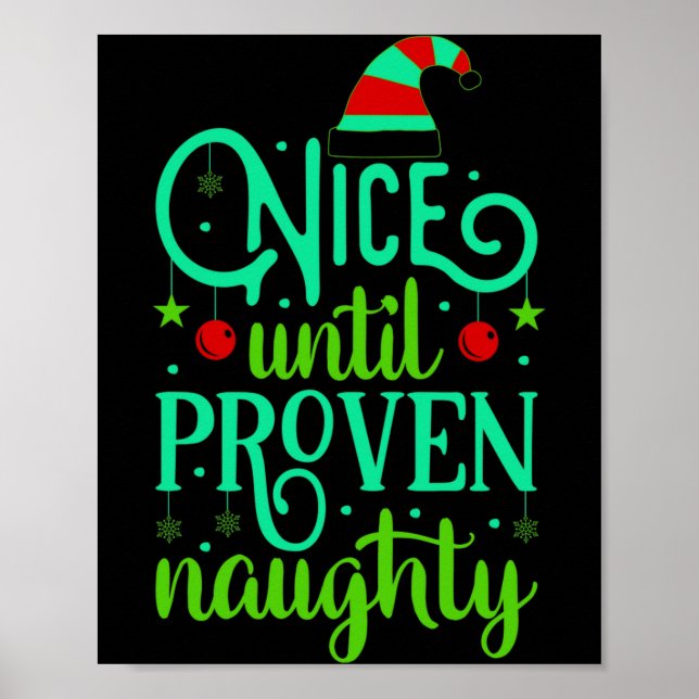 Affiche Funny Christmas Nice Until Proven Naughty  (Devant)