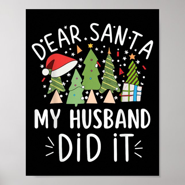 Affiche Funny Christmas Quote Sayings Dear Santa My Husban (Devant)