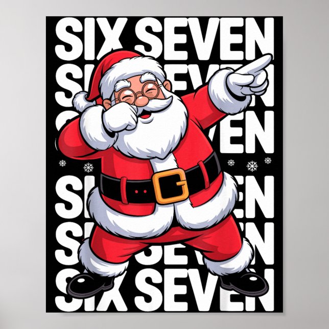 Affiche Funny Christmas Santa Dabbing Xmas Dab Six Seven 6 (Devant)