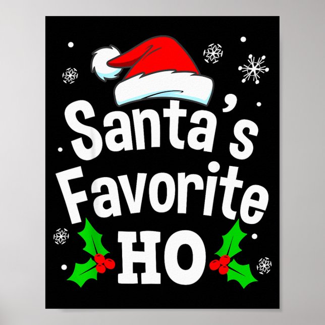 Affiche Funny Christmas Santa's Favorite Ho Naughty Pyjama (Devant)