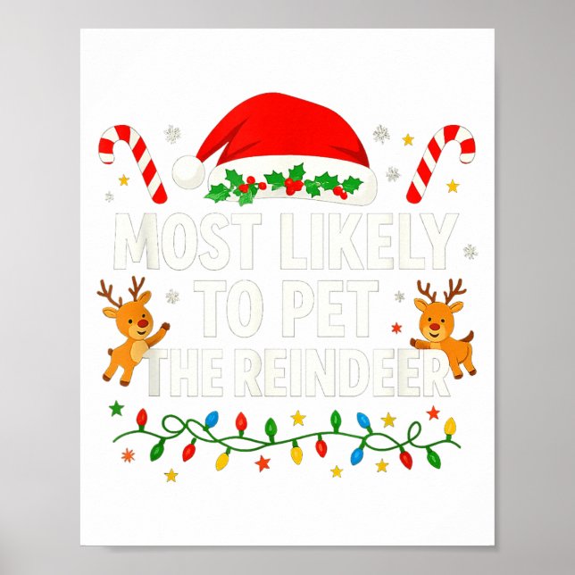 Affiche Funny Christmas Saying Reindeer Lover Holiday Ligh (Devant)