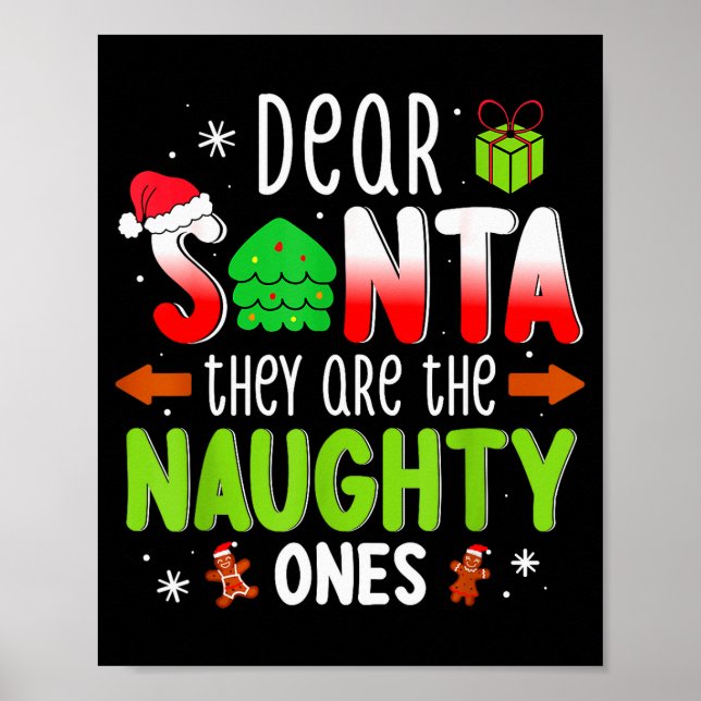 Affiche Funny Christmas Shirt Dear Santa They Are The Naug (Devant)