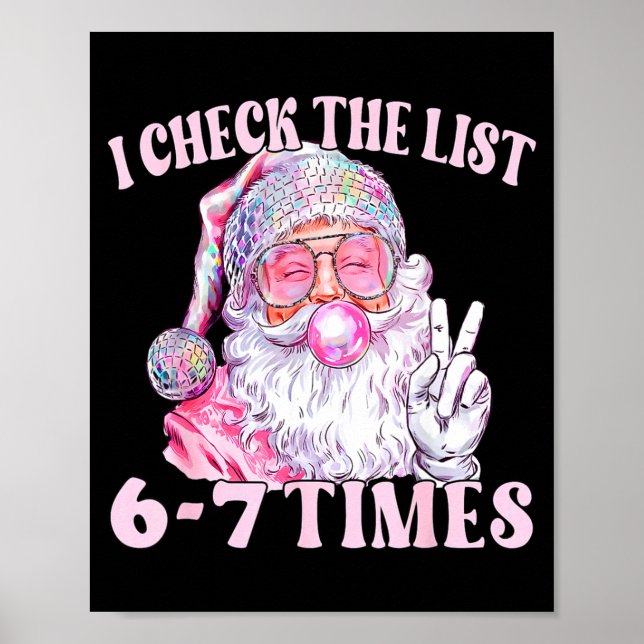 Affiche Funny Christmas Six Seven Meme Santa I Check List  (Devant)