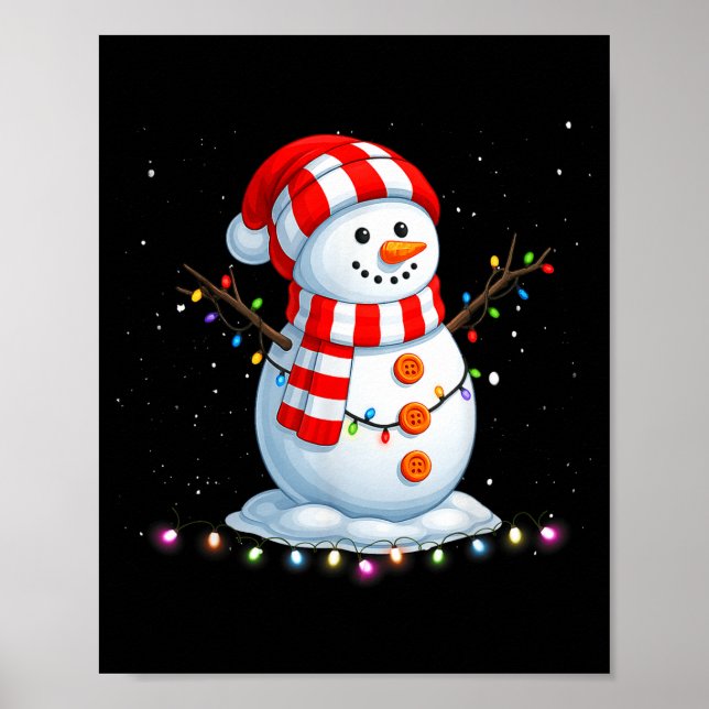 Affiche Funny Christmas Snowman Tee Cute Santa Men Women K (Devant)