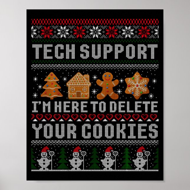 Affiche Funny Christmas Tech Suprt Computer  (Devant)