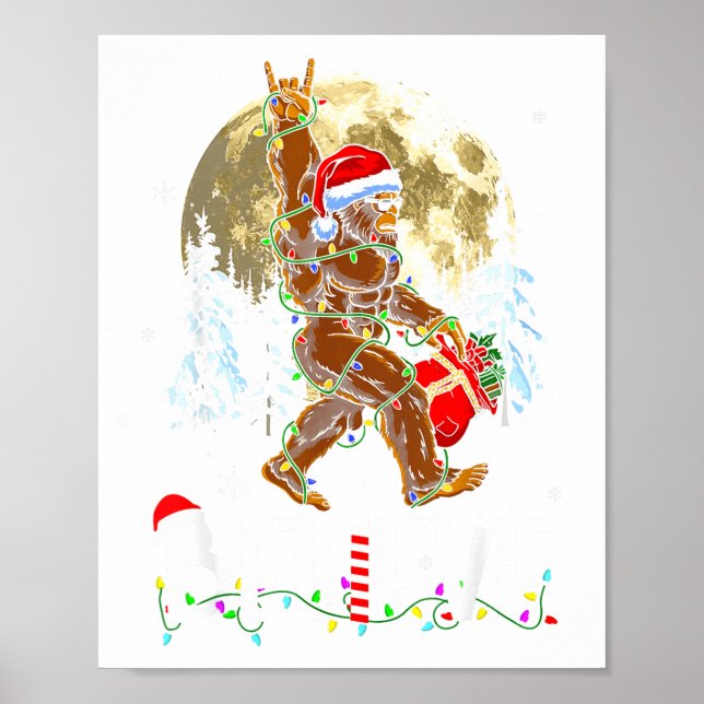 Affiche Funny Christmas Xmas Bigfoot Believe Sasquatch In  (Devant)