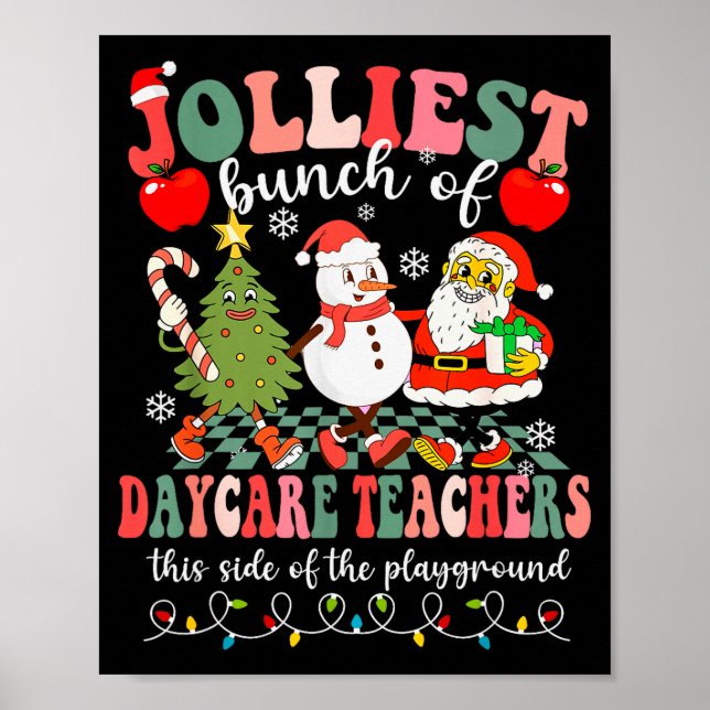 Affiche Funny Christmas Xmas Jolliest Bunch Of Daycare Tea (Devant)